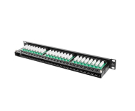 Lanberg Patchpanel 48p 19" 1U UTP 5e półka (czarna) - 457254 - zdjęcie 5